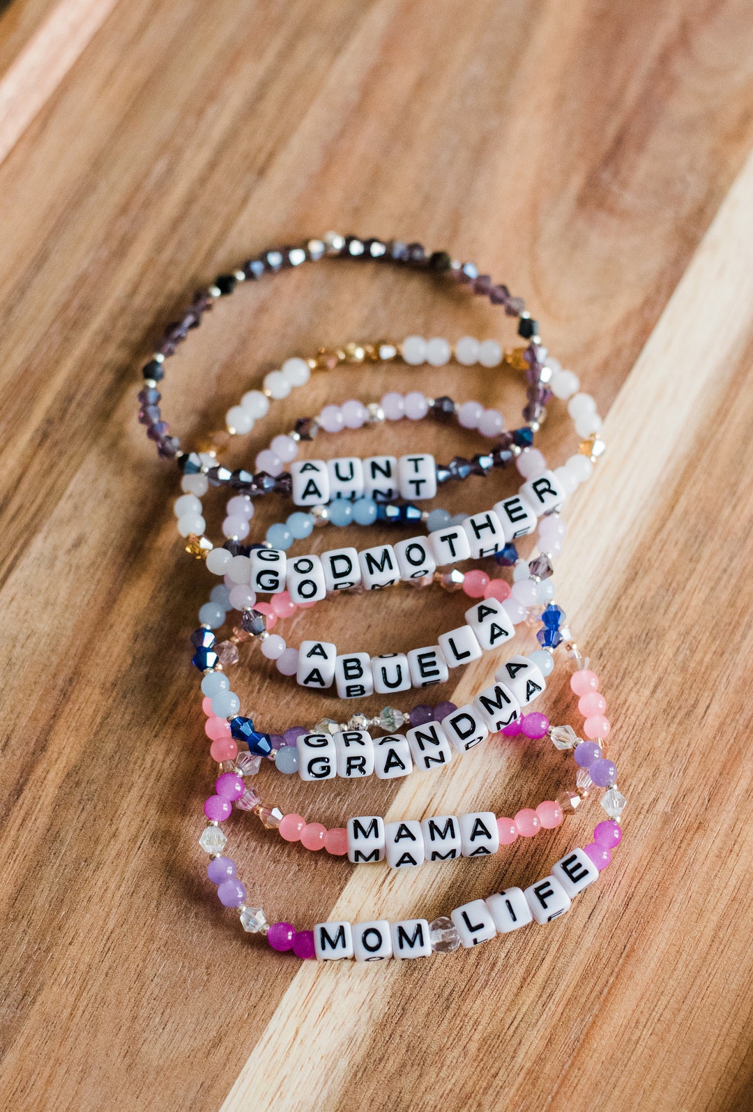 Mother’s Day Letter Bead Bracelets, Personalized Bracelets - Etsy