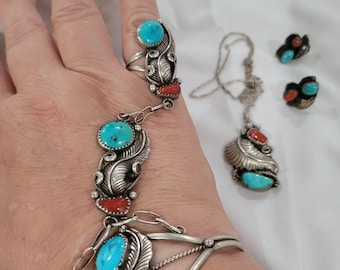 Pulseira e brincos nativos americanos conectados