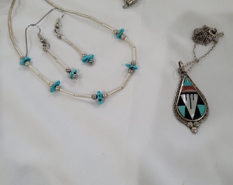 Colar e brincos nativos americanos