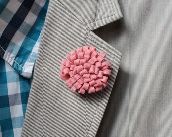 Mens Wool Lapel Pin / Boutonniere