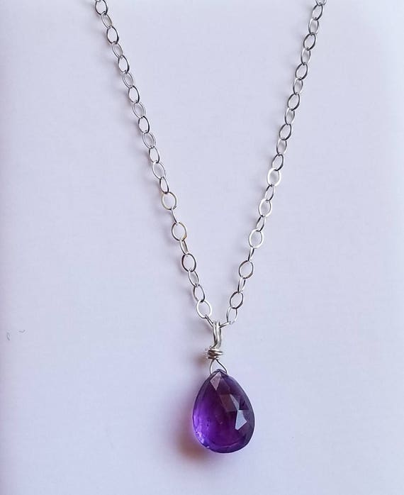 Dainty amethyst necklace deals