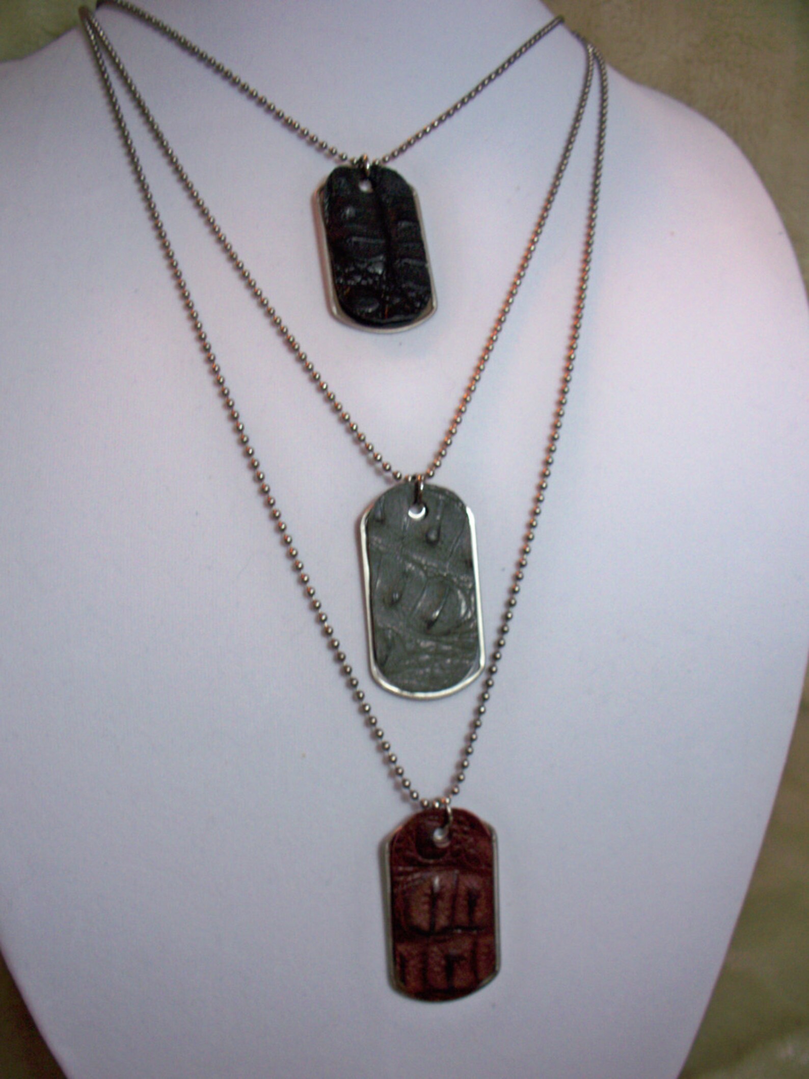 Leather Dog Tags Alligator Dog Tags Mens Dog Tags Mens Etsy