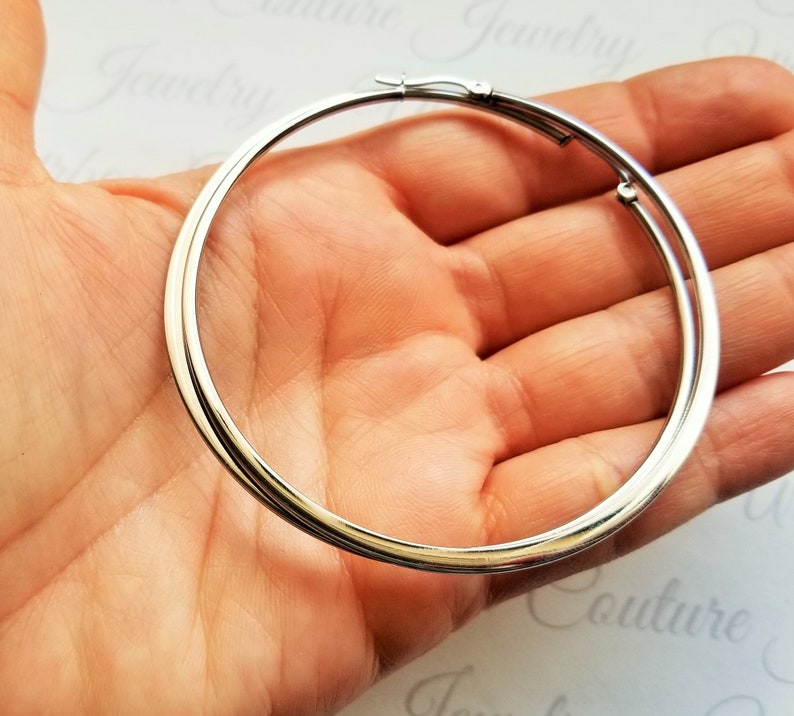 Hypoallergenic Earrings Extra Large Silver Hoops Earrings Etsy