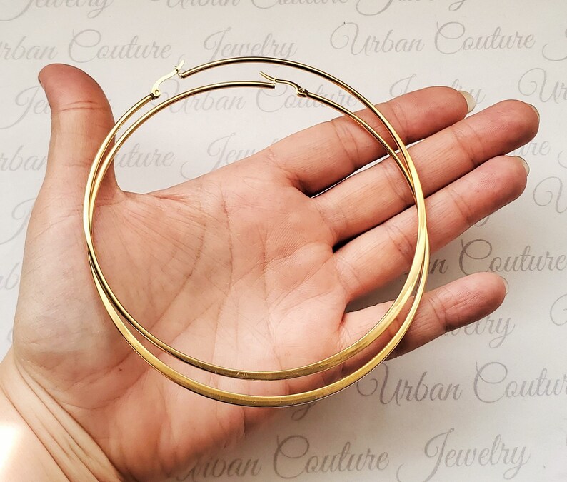 Hypoallergenic Earrings Extra Large Gold Rose Gold or Silver Etsy