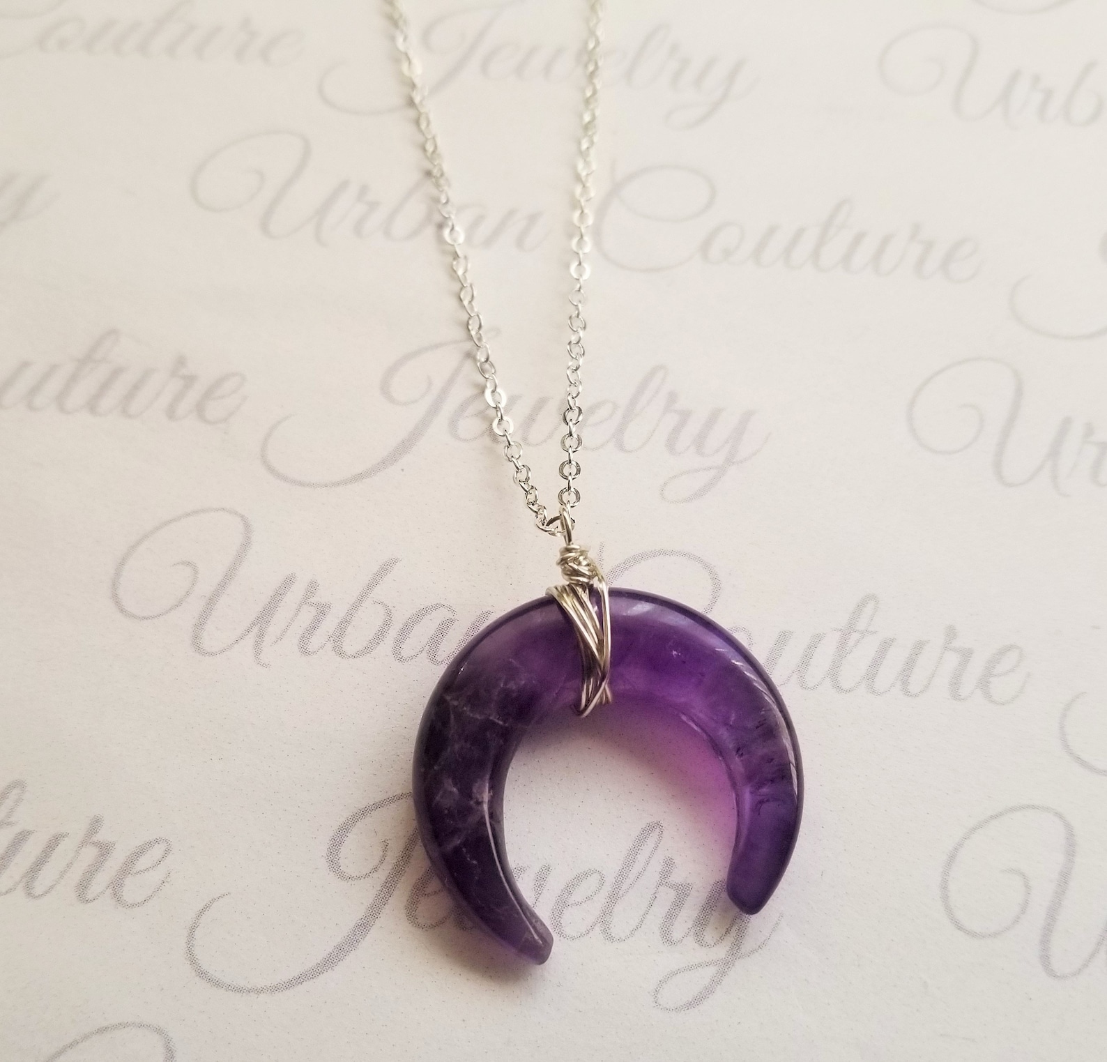 Amethyst Crescent Moon Necklace main image 1