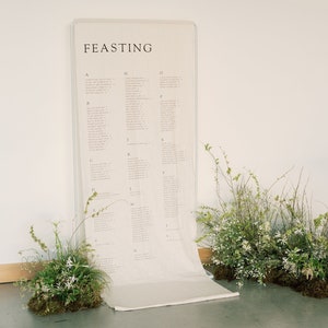 Linen Seating Chart // Fabric Seating Chart // Escort Sign // Fabric Wedding Sign // Seating Chart // Linen Banner // Fabric Banner imagem 2