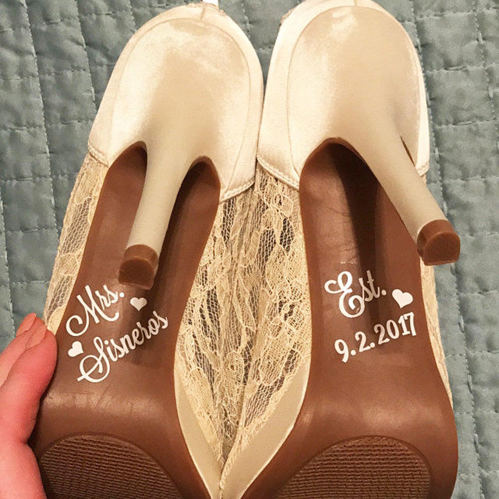 Wedding Shoe Decal Bridal Shoe Sticker Custom Shoe Decals Etsy