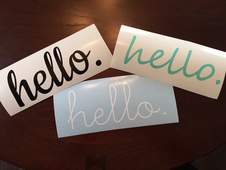 Hello Door Decal Hello Vinyl Decal Custom Vinyl Front Etsy