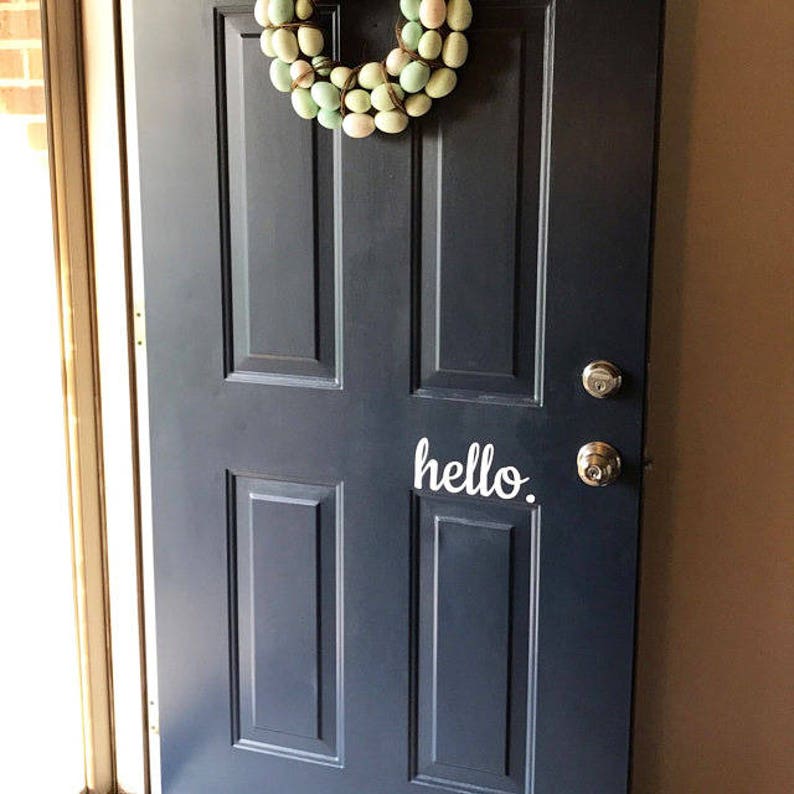 Hello Door Decal Hello Vinyl Decal Custom Vinyl Front Etsy