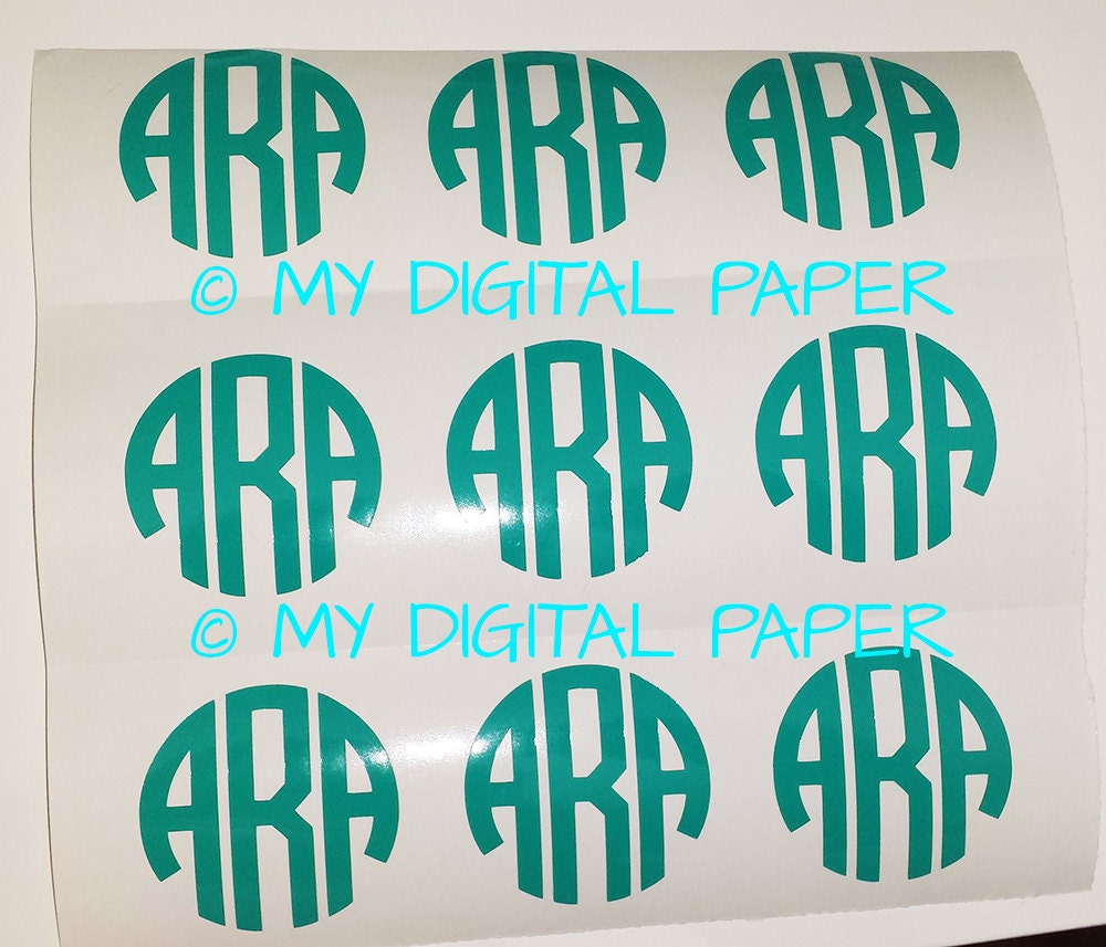 Monogram Sticker SHEET Bulk Custom Monogram Decal Choose Etsy