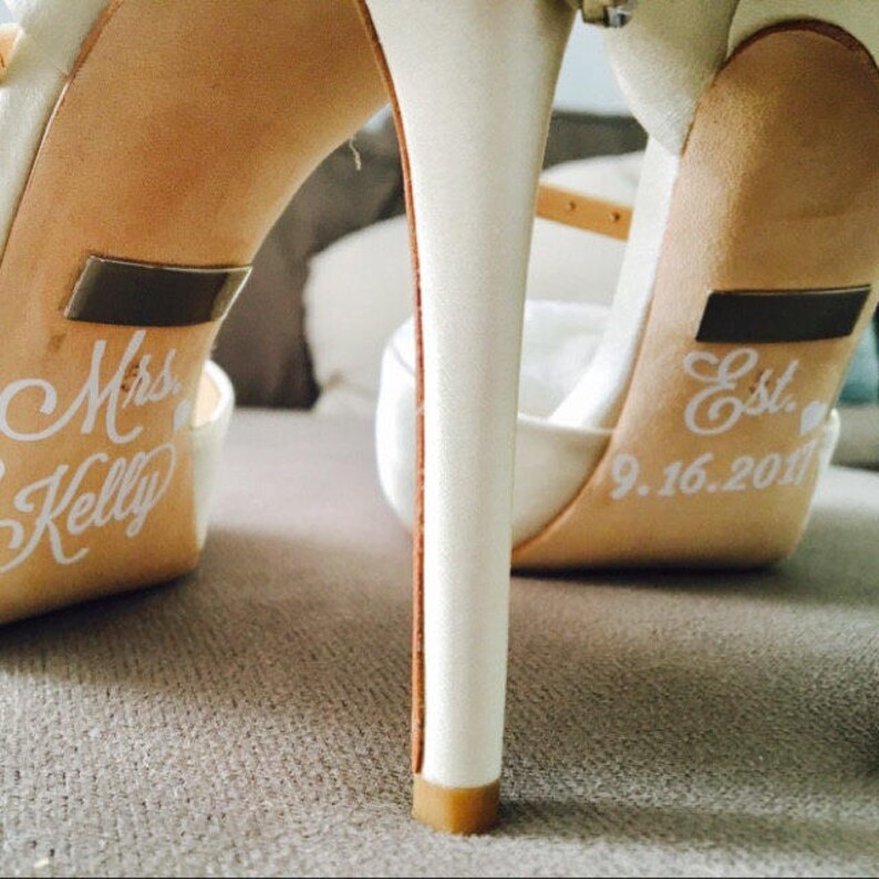 Wedding Shoe Decal Bridal Shoe Sticker Custom Shoe Decals Etsy