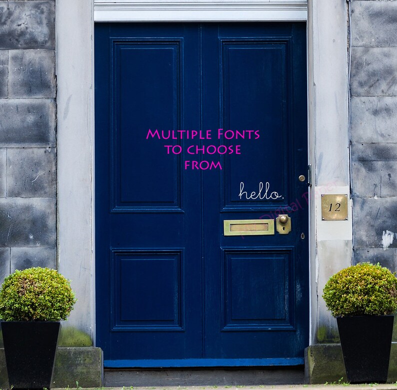 Hello Door Decal Hello Vinyl Decal Custom Vinyl Front Etsy