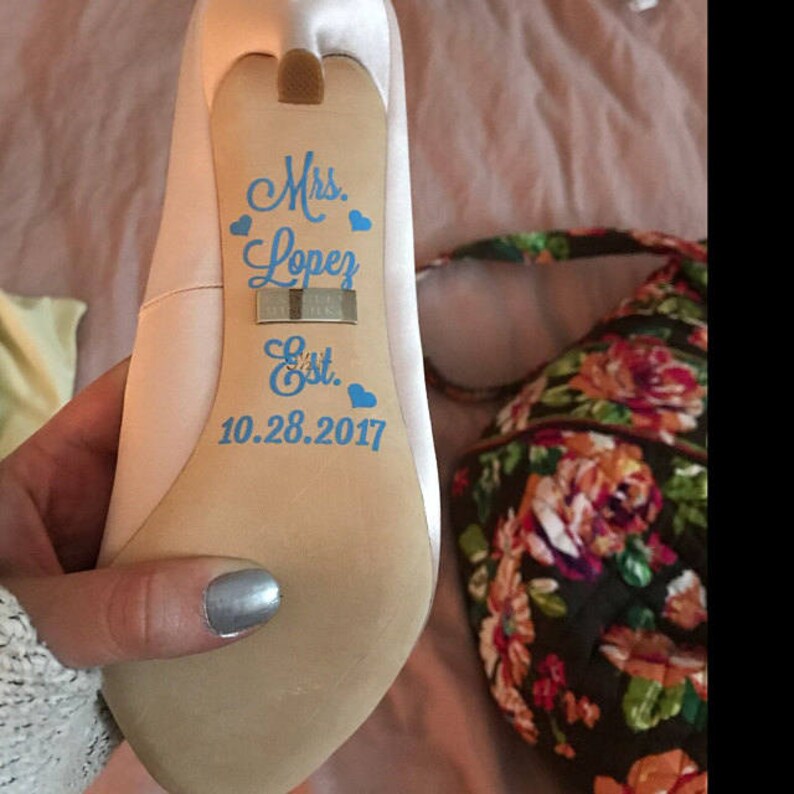 Wedding Shoe Decal Bridal Shoe Sticker Custom Shoe Decals