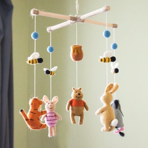 Winnie The Pooh Felt Mobile Newborn Gift For Babyshower Felt Etsy