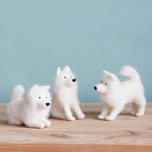Needle Felted Samoyed Dog, Dogs First Christmas Ornament, Custom Dog Ornament