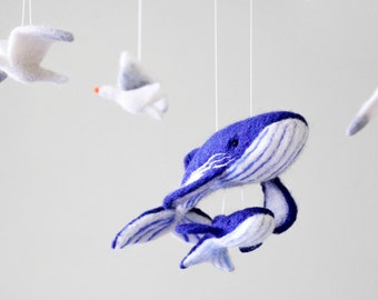 Ocean baby mobile, Whale mobile, Baby crib mobile, Hanging mobile, Cloud mobile, Nautical baby shower