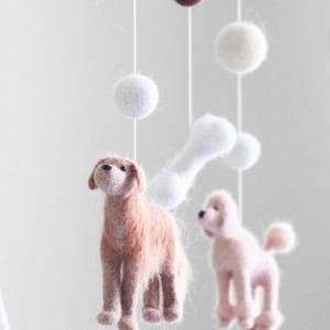 Custom Dog Baby Mobile Felt Neutral Crib Mobile Nursery Mobile Bebe Cot Mobile Baby Newborn Baby Shower Gift image 3