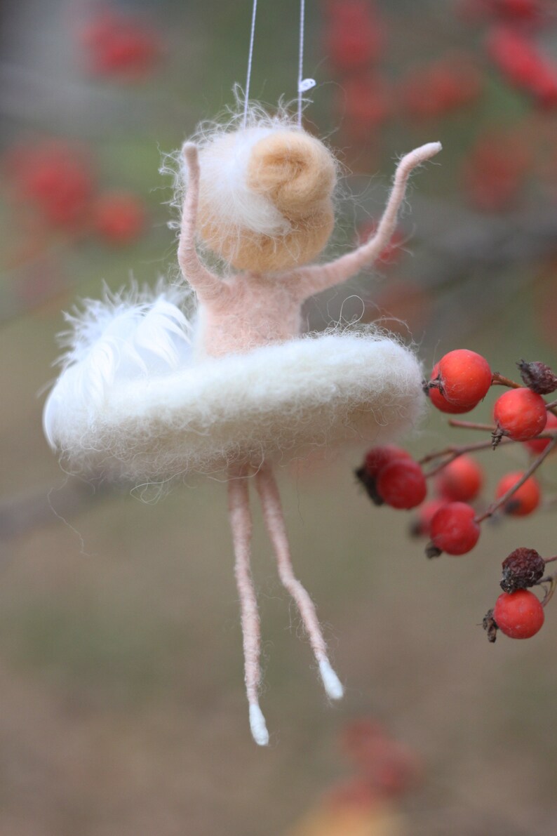 Needle Felted Ballerina Ornament Set: White Swan & Black Swan Christmas ...