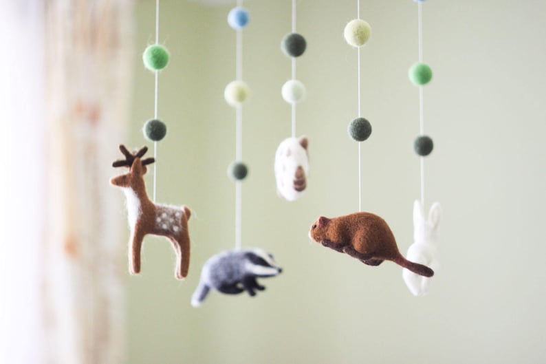 Baby Mobile Woodland Mobile Bebe Owl Baby Mobile Animals Crib Mobile Cot Mobile Baby Woodland Nursery Decor Baby Shower Gift image 2