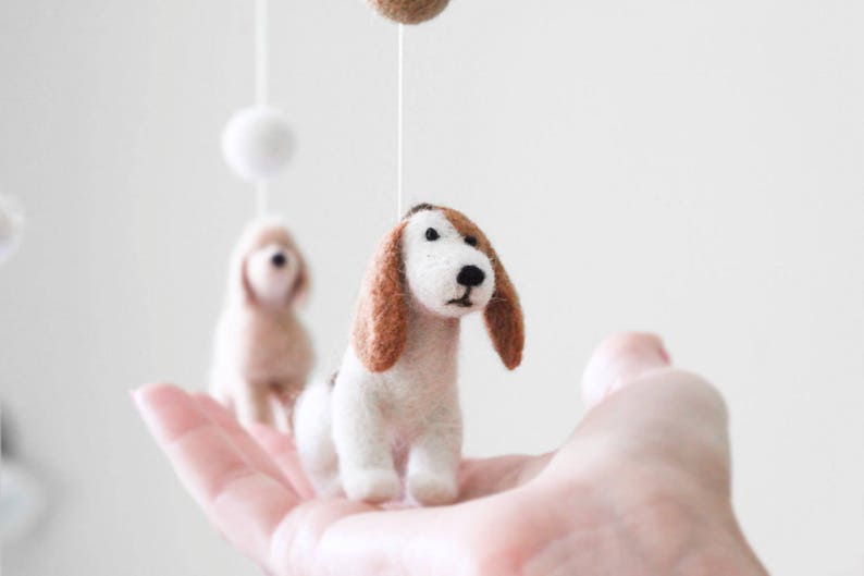 Custom Dog Baby Mobile Felt Neutral Crib Mobile Nursery Mobile Bebe Cot Mobile Baby Newborn Baby Shower Gift image 5