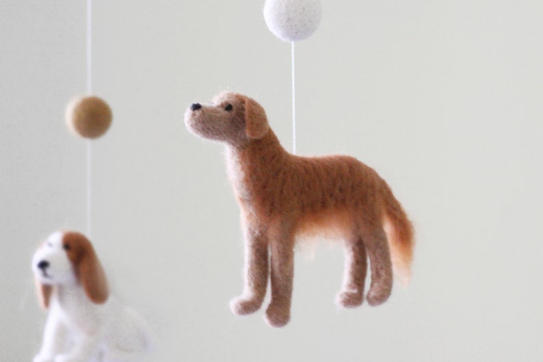 Custom Dog Baby Mobile Felt Neutral Crib Mobile Nursery Mobile Bebe Cot Mobile Baby Newborn Baby Shower Gift image 8