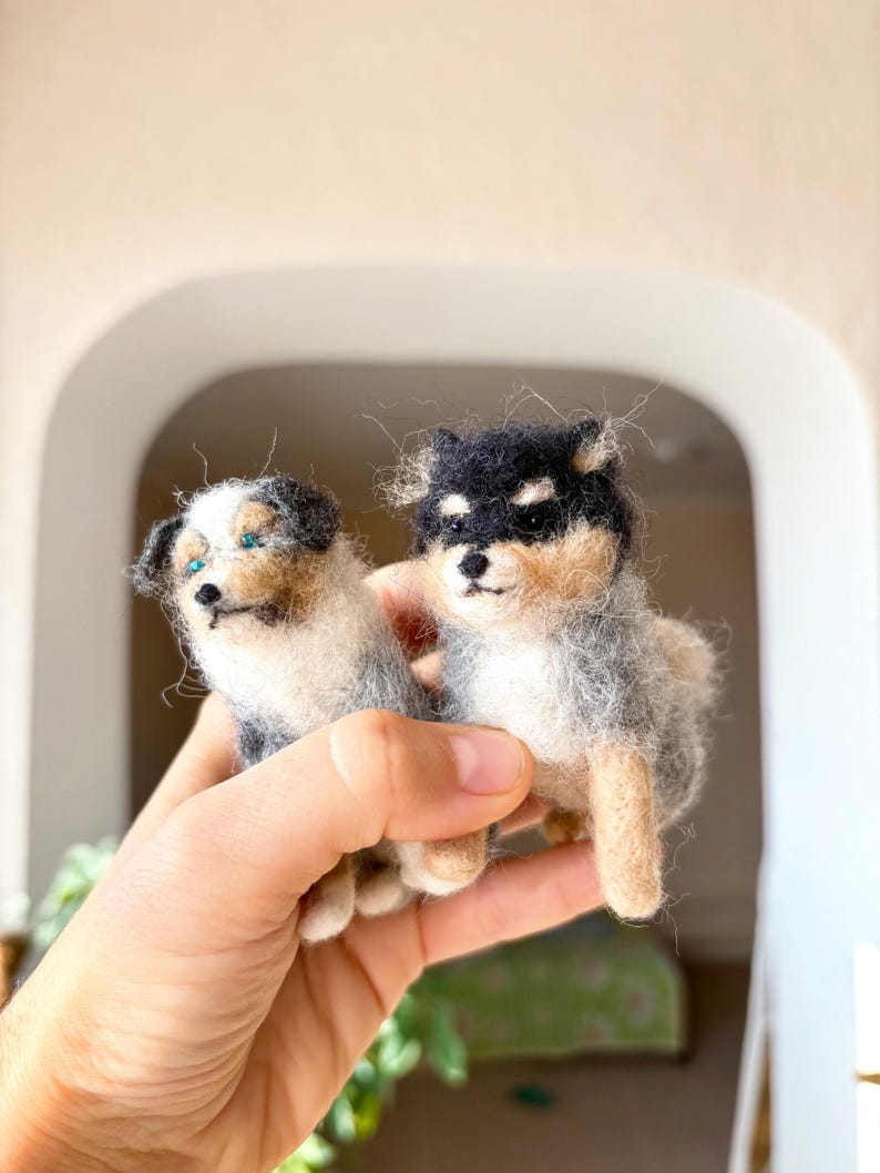 Custom Needle Felted Dog Ornament - Pet Memorial Ornament Gift, Pet Replica image 9