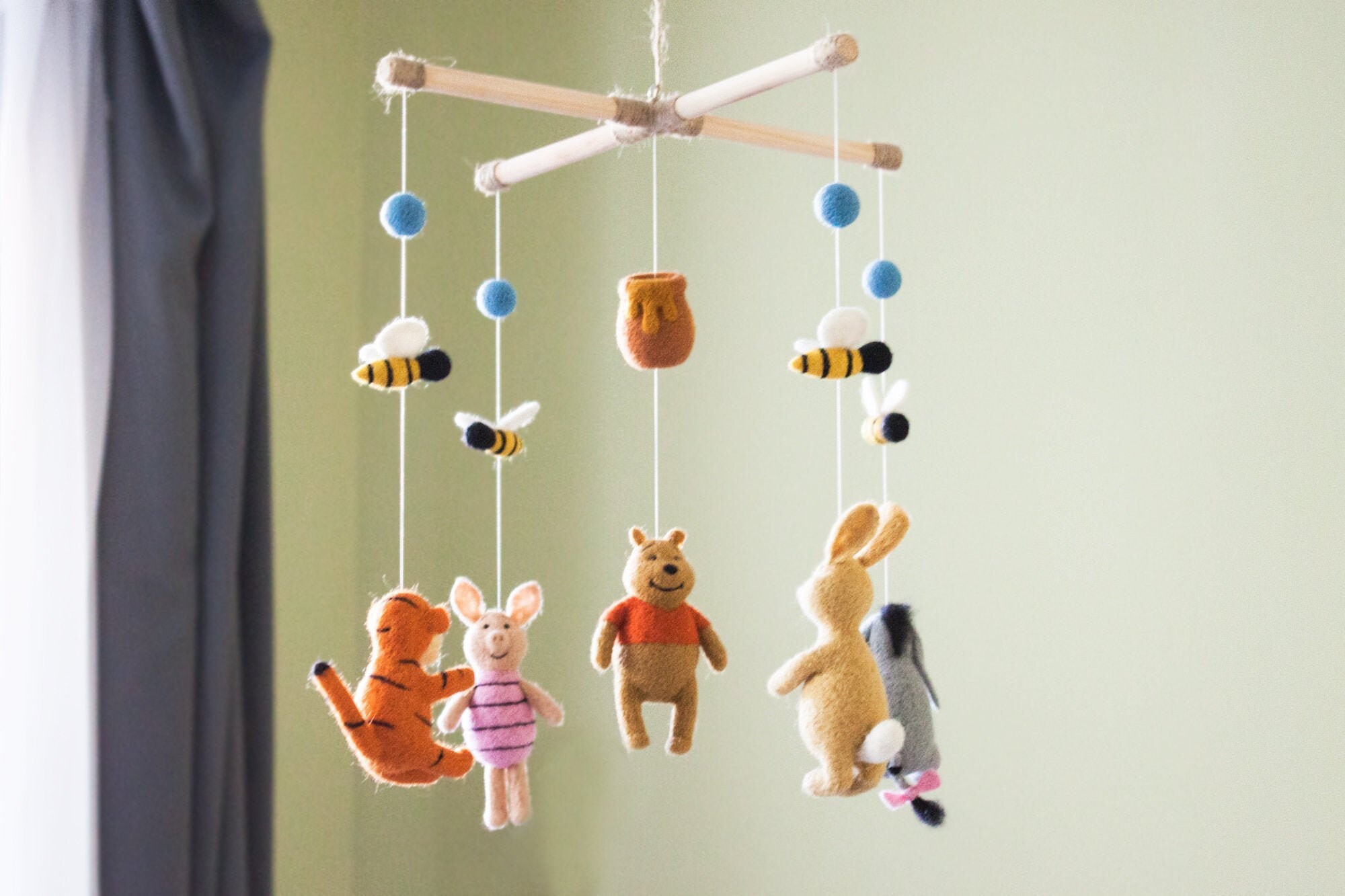Winnie the Pooh Baby Mobile Nursery MobileBaby ShowerNeedle Etsy