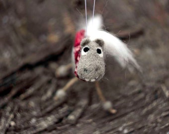 Needle Felted Horse Christmas Ornament - Handmade Horse Gift