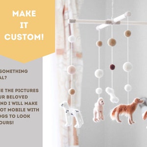 Custom Dog Baby Mobile Felt Neutral Crib Mobile Nursery Mobile Bebe Cot Mobile Baby Newborn Baby Shower Gift image 10