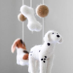 Custom Dog Baby Mobile Felt Neutral Crib Mobile Nursery Mobile Bebe Cot Mobile Baby Newborn Baby Shower Gift image 4