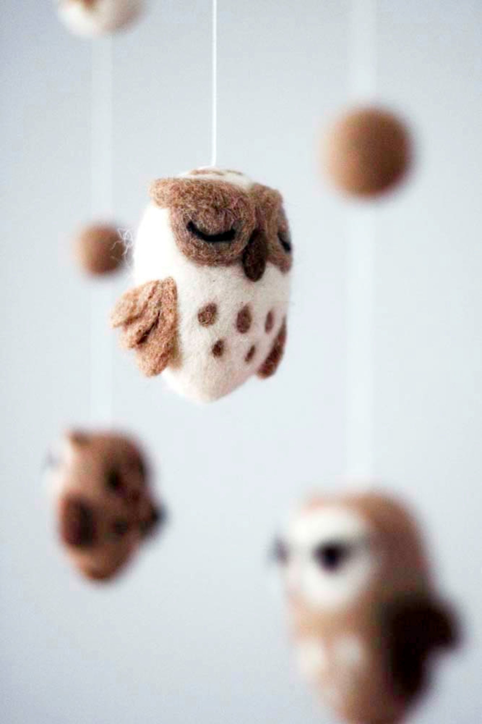 Baby Mobile Needle Felted Owl Mobile Nursery Decor Baby Etsy