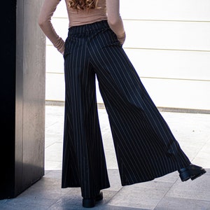 READY TO SHIP Cotton Palazzo Pants, High Waisted Pleated Pants, Wide Leg Pants, Fall Winter Clothing, Winter Pants, Elegant Pants