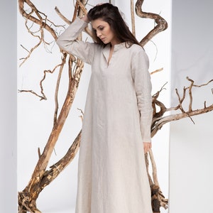 Linen Abaya, Modest Dress, Linen Maxi Dress, Boho Maxi Dress, Long Sleeve Dress, Long Maxi Dress, Natural Linen Dress, Plus Size Clothing