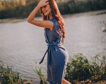 Summer Linen Dress for Women, Short Linen Dress, Mini Dress, Linen Clothing