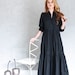 Black Maxi Dress, Tiered Cotton Maxi Dress, Puff Sleeve Maxi Dress, Classic Dress, Autumn Dress for Women,Maxi Elegant Dress, Black Kaftan