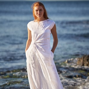 Wedding Dress, Linen Dress, White Linen Dress, Boho Wedding Dress, Summer Wedding Dress, Linen Bridal Dress, Linen Maxi Dress,Linen Clothing