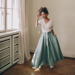 【BAON】Roet Frill Check Banding Long Skirt Tiered Ruffle long Skirt - 111224 - GFLOCK.LK