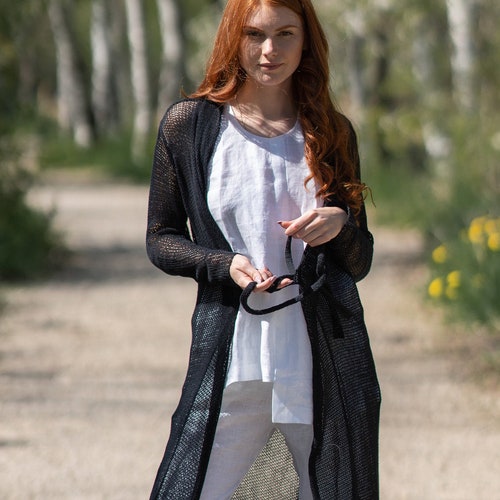 Summer Cardigan Long Cardigan Black 