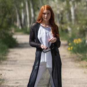 Summer Cardigan Long Cardigan Black 