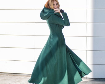 emerald green winter coat