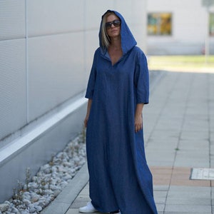 Denim abaya online top