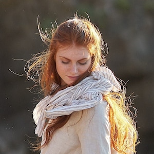 Summer Scarf, Linen Scarf, Gift for Her, Women Linen Accessories, Soft Linen Scarf, Oversize Scarf, Linen Wrap Women, Natural Linen Scarf