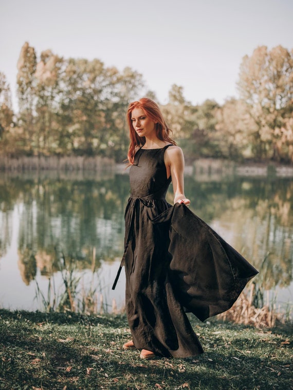 a line dress navy Cut-Out Long A-Line Prom Dress with Twist Front– PromGirl main image 1