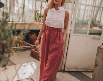 Jupe longue évasée avec taille élastiquée - ROUGE - Femme - 15.00€ - Kiabi
