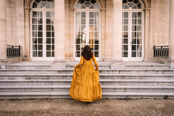 Linen Dress, Linen Maxi Dress, Victorian Dress, Modest Dress, Plus