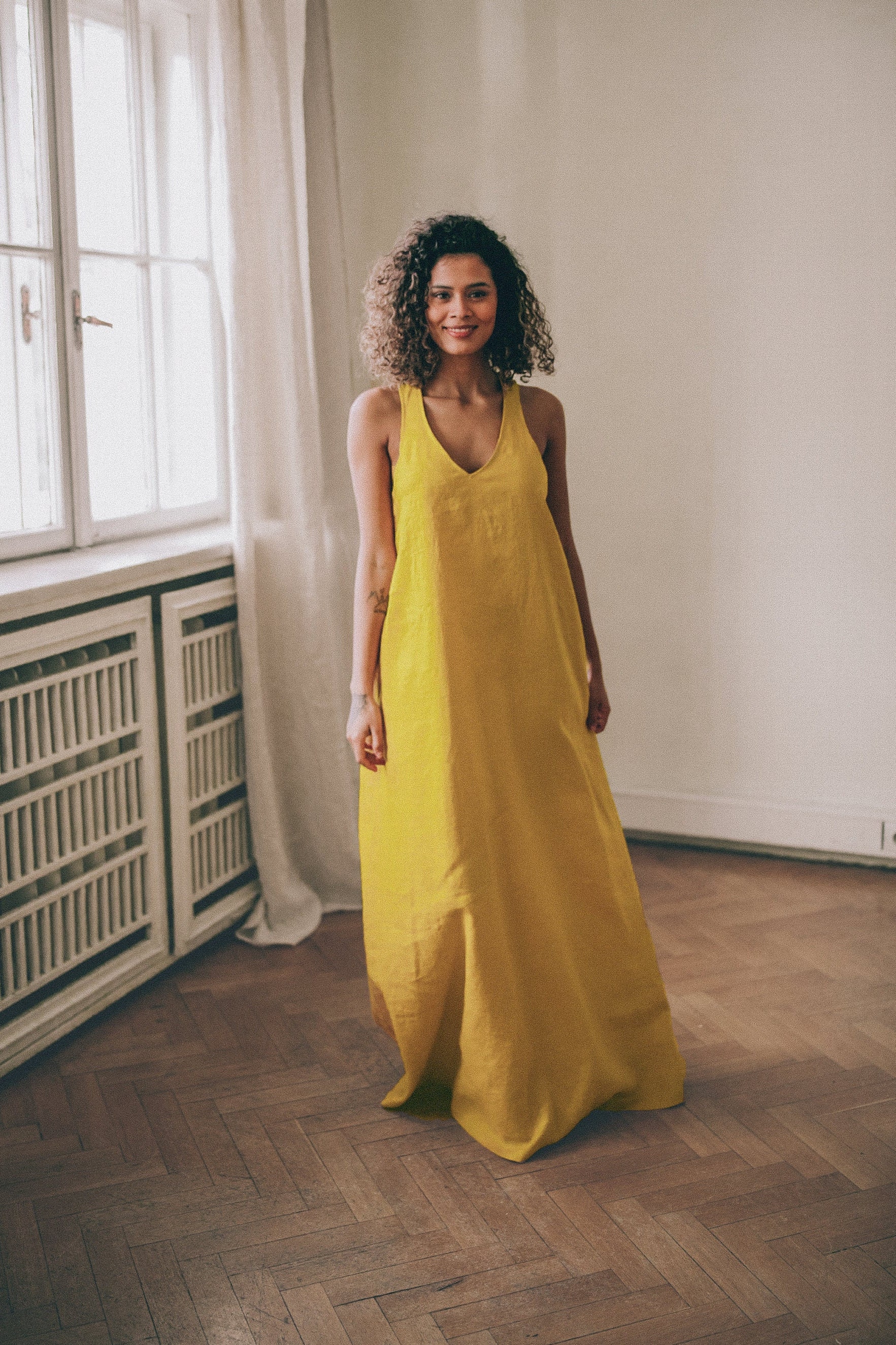 v neck maxi linen slip dress v neck maxi linen slip dress Shop Alice V Neck Linen Dress (Black)