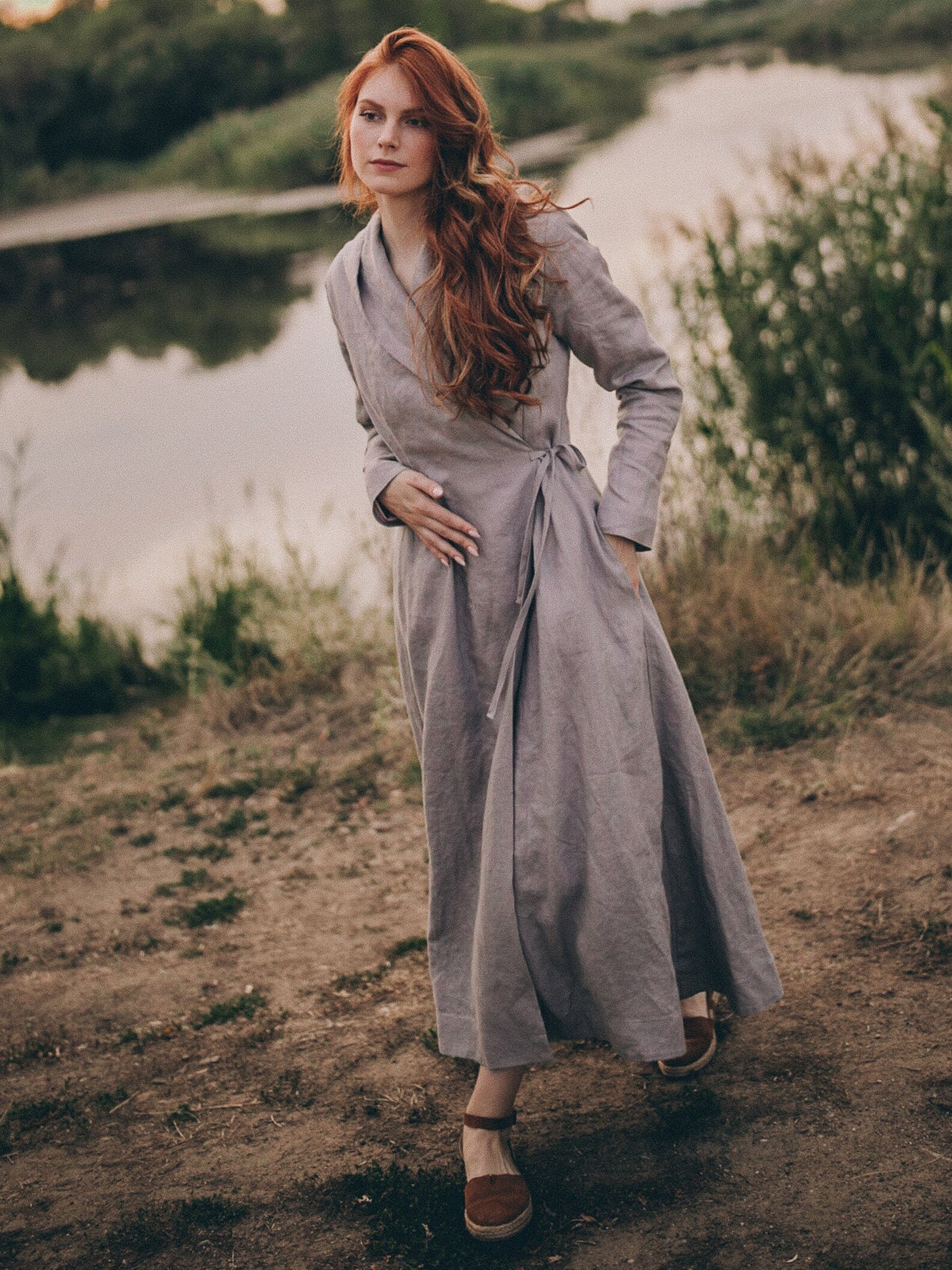 Heavy Linen Coat | Green