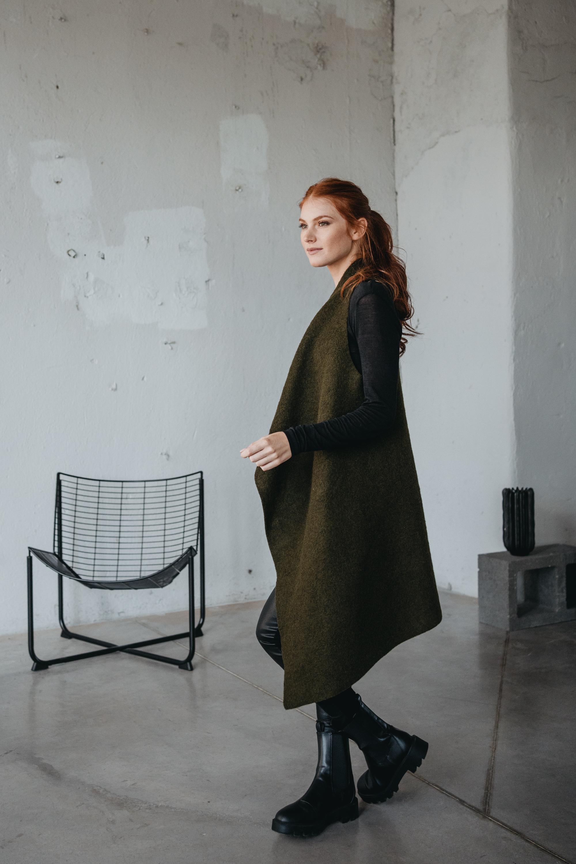 【未使用品】 Vest, Winter Women, for Vest Wool Long Warm Vest Autumn トップス