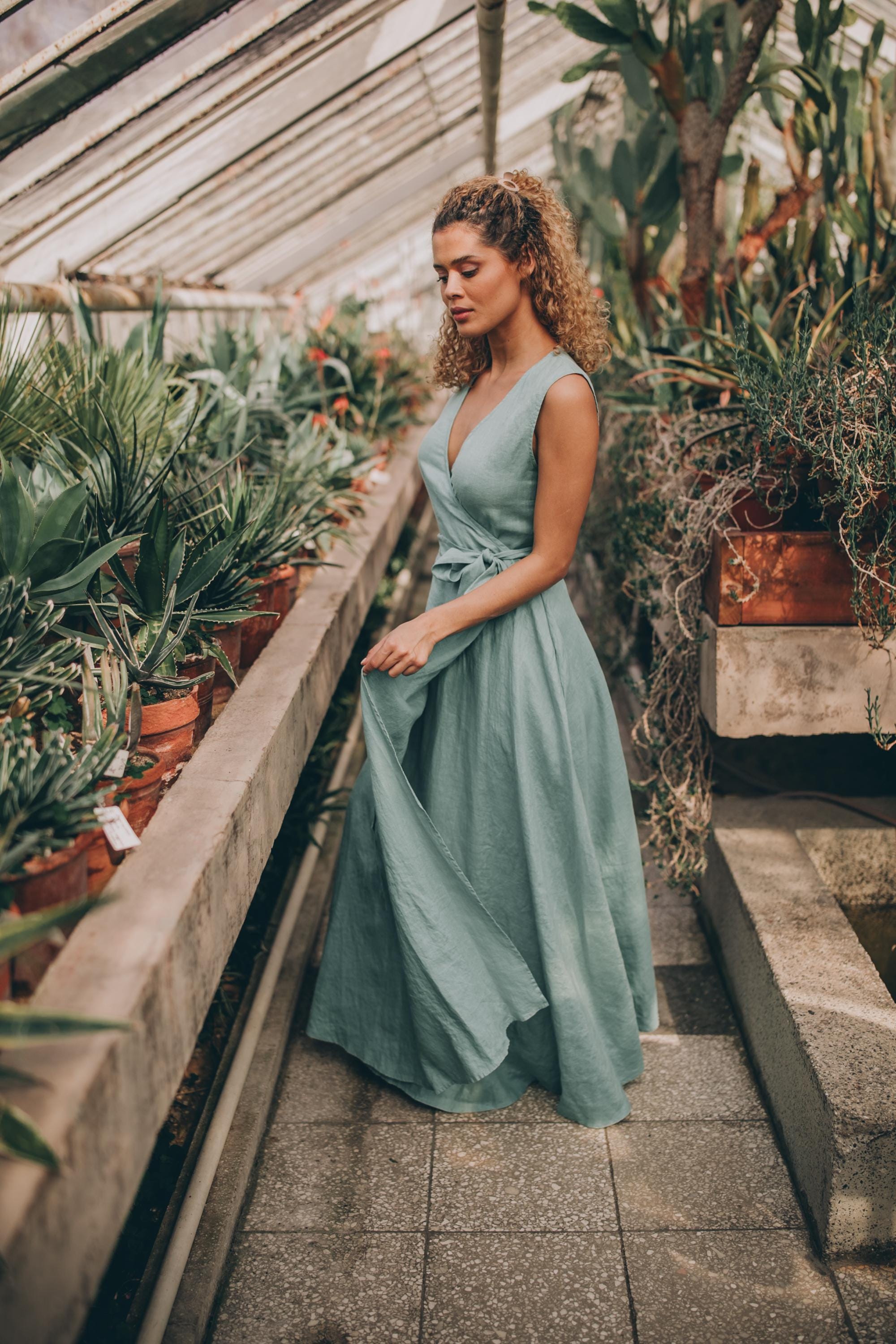 casual maxi bridesmaid dresses Blue Bridesmaid Dress Dusty Blue Maxi Dress Casual BABARONI Spaghetti Straps A-line Maxi Bridesmaid Dresses