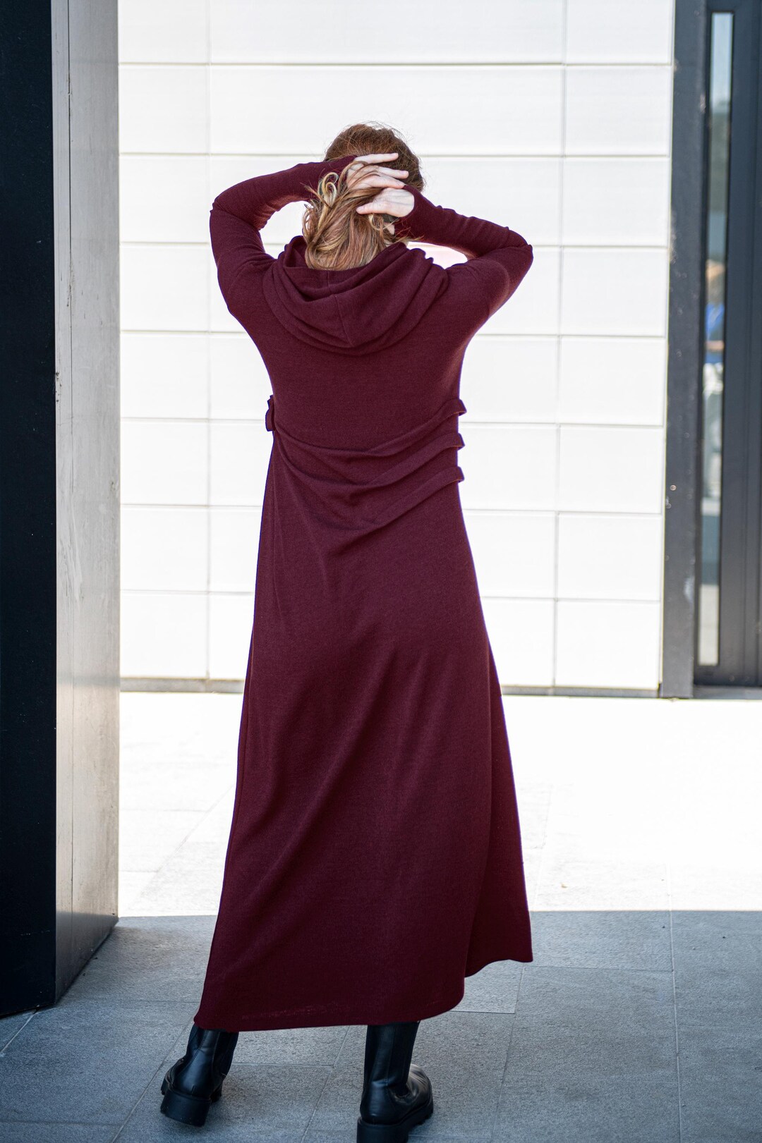 casual tunic dresses Kind Of Pocket Dress 3XL Tutu_Baby_Dress Unleash your casual Black Wedding Guest Dresses Color:Bordeaux w/ Black faux leather